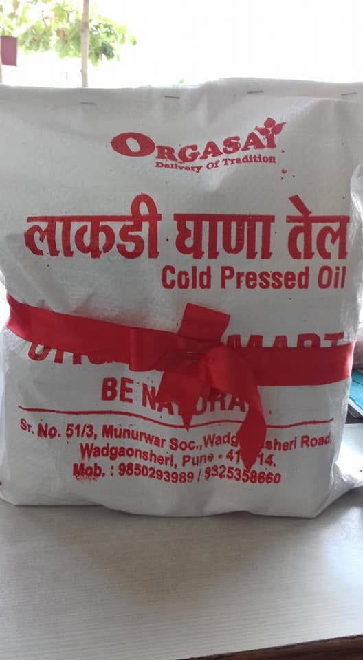 Orgasai wood-pressed oil pouch packed and ready for delivery